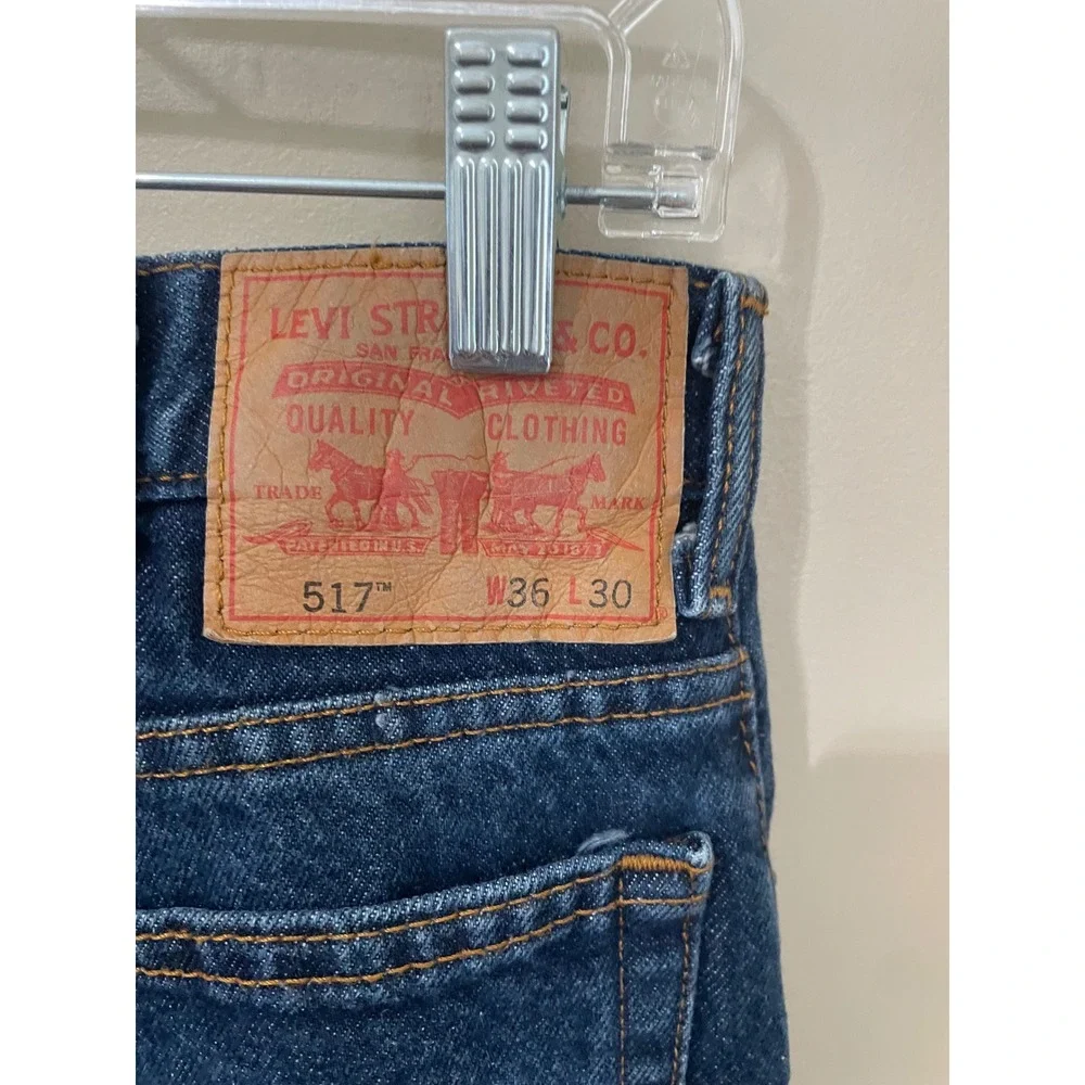 Levis 517 Bootcut Jeans Mens 36x31 (36x30 tag) Dark Wash Blue Denim 100% Cotton
